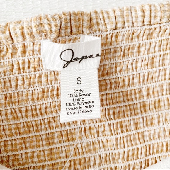 NWT Brown & White Gingham Button Down Peplum Tank Top - Picture 5 of 7